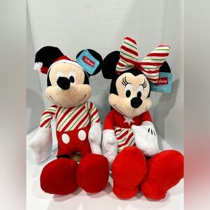 Disney Mickey and Minnie Holiday Plush Set - Red,‎ White, Black-NEW in packaging